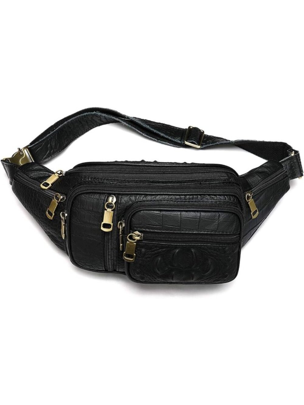 Stylish Genuine Leather Fanny Pack - Large Capacity Crossbody Waist Bag with